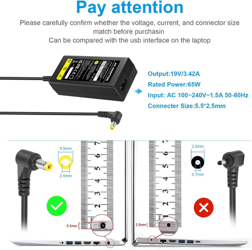 Futurebatt AC Adapter Laptop Charger for Toshiba Satellite C55 C50 C55D C655 C655D C850 C855 C855D L755 L655 L745 L775 L855 L505 L55 S55 P50 P50T ...
