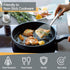 Kitchen Utensils Set, 4Pcs P&P CHEF Silicone Cooking Utensils Spatulas, Heat-proof Turner Spoon for Turning Mixing, Dishwasher Safe, (Grey)...