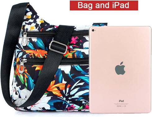 Nylon Multi-Pocket Crossbody Purse Bags for Women Travel Shoulder Bag...