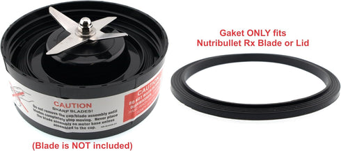 Blendin Replacement Gasket, Compatible with Nutribullet RX 1700W NB-301, N17-1001 Blenders Blade and Stay Fresh Lids (2 Pack)...