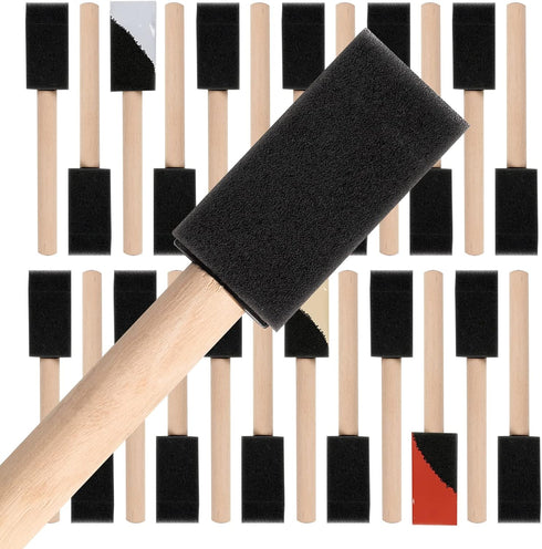 Mister Rui Foam Paint Brush, Mister Rui-Poly Foam Paint Brushes 1 Inch-24 Pack, Small Paint Sponge Brushes for Painting and Cleaning...