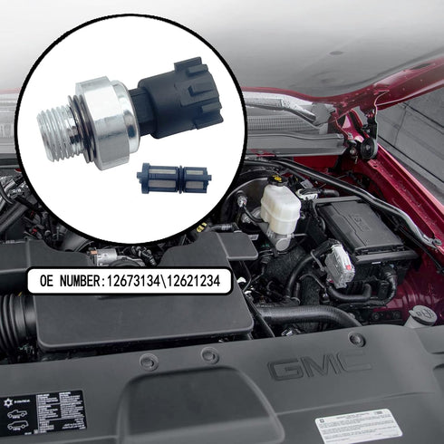 12673134 Oil Pressure Sensor, Engine Oil Pressure Sensor Switch Sending Unit with Screen Filter Compatible with Chevy Silverado Suburban Tahoe GMC...