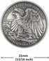 Bezelry 12 Pieces Bald Eagle Coin Style Metal Shank Buttons. 21mm (13/16 inch) (Gray Silver)...