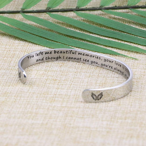 JoycuFF Remembrance Jewelry Memorial Bracelet Sympathy Gift for Loss Loved One Women Remembrance Cuff Bangle...