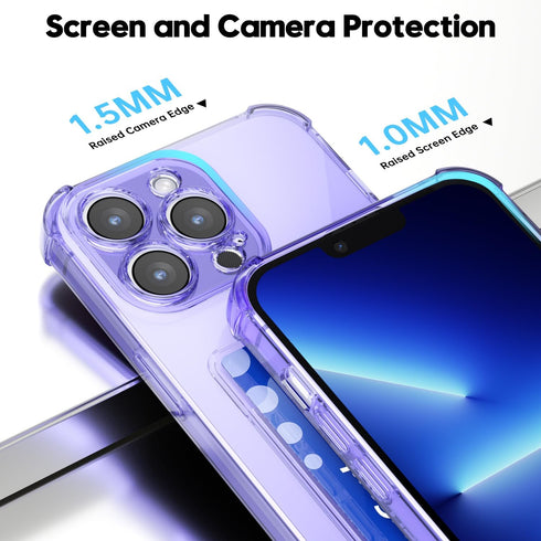 for iPhone 13 Pro Max Phone Case with Card Holder, Clear Transparent Wallet Case for Credit Card & Cash, Thin Slim TPU Silicone Soft Flexible Card...