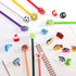 Nicunom 100 Pcs Pencil Topper Decoration, Cute Pencil Toppers Lovely Different Cartoon Pencil Clip Decoration for Students Gifts Classroom Reward ...