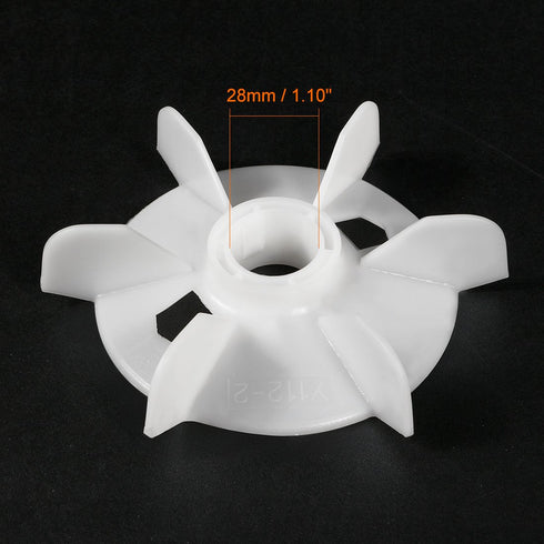 uxcell Motor Fan Blade 150mmx28mm Round Shape Bore White Engineering Plastic with 6 Vanes 2pcs...