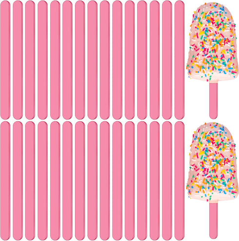 30 Pieces Acrylic Reusable Cakesicle Sticks Cake Pop Mold Mirror Ice Pop Sticks Ice Cream Cakesicle Mold for Home Cake Candy Gifts Party Craft (Pi...