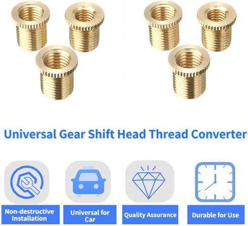 Brass Shift Knob Adapters Universal M8 X 1.25/M10 X 1.25/M10 X 1.5 Thread Gear Shifter Knob Screw (6 Pcs)...