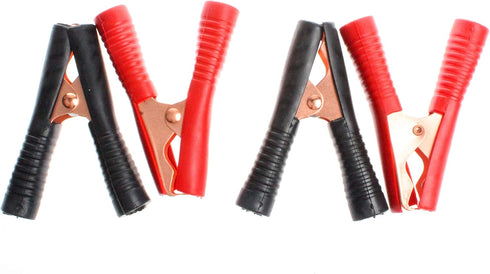 NOYITO Alligator Clips 2 Black 2 Red Metal Spring Durable 50A 75A 100A for Battery Electric Test Clips Lead Probe Alligator Clamps (100A, Black Re...