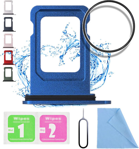 ASDAWN Replacement for iPhone 13 SIM Card Slot Tray Holder Compatible with iPhone 13 SIM Card Tray Slot Waterproof Rubber Ring and SIM pin(Single ...