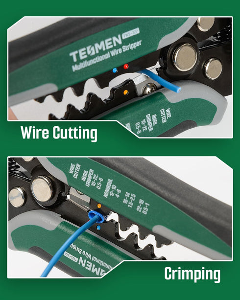 TWS-322 Self Adjusting Wire Stripper with Non-Contact Voltage Detection, 4-in-1 Automatic Wire Stripper Tool, Universal Wire Cutters and Crimping ...