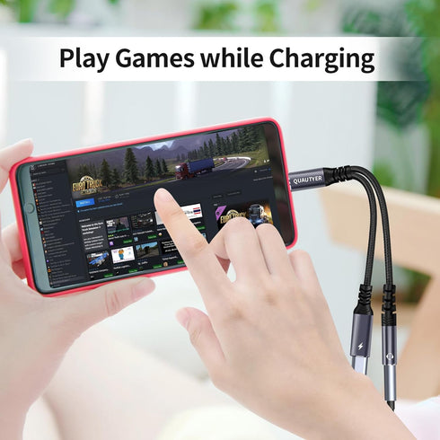 USB c to Aux Headphone Adapter,USB C to 3.5mm Headphone and Charger Adapter,USB C to AUX Mic Jack with PD 60W Fast Charging for Samsung Galaxy S20...