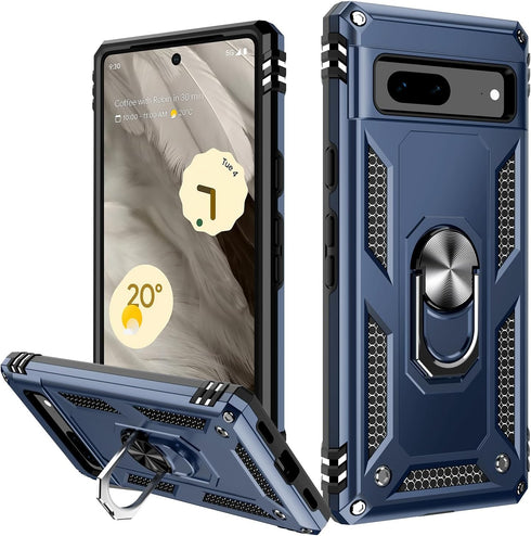 IKAZZ Suitable for Google Pixel 7 Case,Military Grade Shockproof Heavy Duty Protective Phone Case Pass 16ft Drop Test with Magnetic Kickstand Car ...