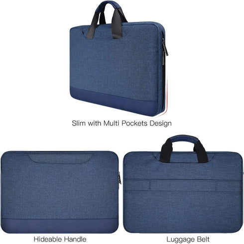 15.6 Inch Laptop Sleeve Bag, Waterproof Men Women Briefcase with Organizer for Acer Aspire E15/Predator, Lenovo Ideapad 3 15.6, HP Envy/Victus 15....