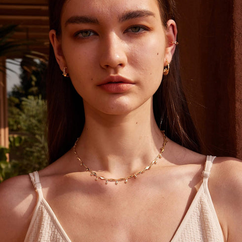 Valloey Rover Choker Necklace for Women 14k Gold Plated Dainty Rope Short Chain Necklace...