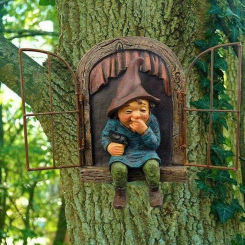 Enchanting Garden, Lawn, Terrace, and Courtyard Fun Gnome Decorations: Tree Embracers, Garden Gnome Statues, and Courtyard Watchers - Whimsical Tr...