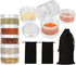 2 Sets 5 Layers Clear Plastic Portable Spice Jars, Spice Salt and Pepper Set for Outdoor Cooking, Car Camping, Traveling, Barbecuing,Stackable Sto...