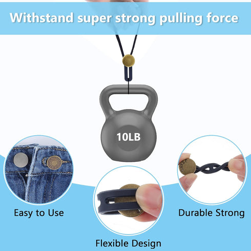 12Pcs Button Extenders for Jeans, Waist Pant Button Extenders No Sew Instant Waistband Extender Buttons Adjustable Metal Silicone Waist Extenders ...