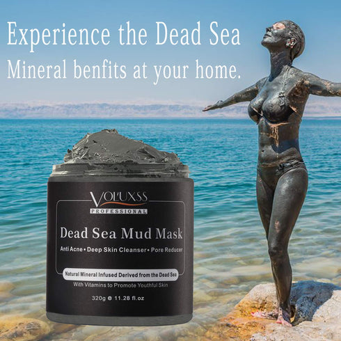 Dead Sea Mud Mask for Face and Body,Deep Cleansing Face Mask for Acne,Pore Minimizer,Natural Skincare Charcoal Blackheads Remover,Skincare Spa Cla...