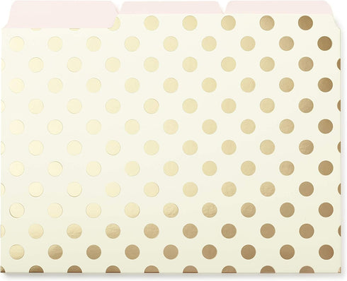 Kate Spade Gold Foil Dots File Folders set of 6...