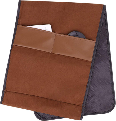 Leather Sofa Armrest Organizer Non-Slip Remote Control Holder Couch Armchair Caddy with Pockets TV Remote Control Holder Organizer Cell Phones Boo...