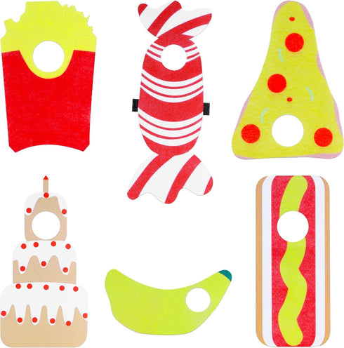 6 Pcs Elf Accessories Clothes Elf Doll Costume French Fries Candy Cake Fruit Food Doll Clothing Cute Holiday Elf Outfits for Party Decorations...