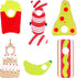 6 Pcs Elf Accessories Clothes Elf Doll Costume French Fries Candy Cake Fruit Food Doll Clothing Cute Holiday Elf Outfits for Party Decorations...
