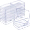 SATINIOR 12 Pack Clear Plastic Beads Storage Containers Box with Hinged Lid for Beads and More (4.45 x 3.3 x 1.18 Inch)...