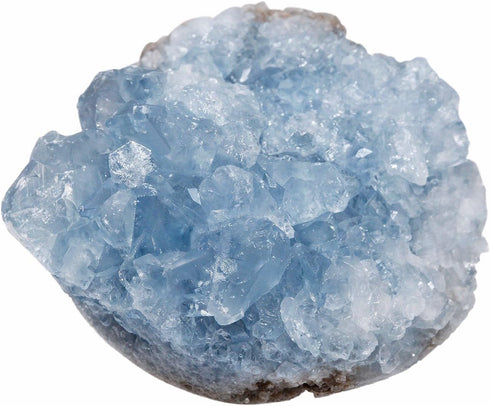 rockcloud Natural Raw Blue Celestite Mineral Healing Crystal Cluster Geode Irregular Home Decoration Gemstone Specimen Large...