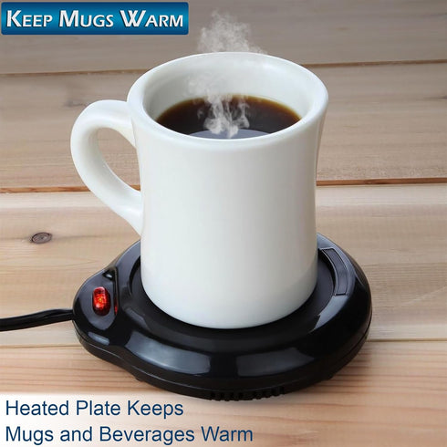 Home-X Mug Warmer, Desktop Heated Coffee & Tea - Candle & Wax Warmer (Black)...