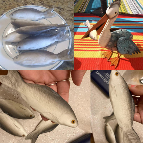 Honbay 2PCS Fake Fish Artificial Sea Fish Model Simulated Animal Fish Playset Model for Kitchen Decor Photography Props Food Display Favor (7.48 I...