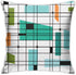Mid Century Pillow Covers 18 x 18 Set of 4 Midcentury Modern Throw Pillow Cover Teal Grid Pillowcase Atomic Stars Bursts Orange Pillow Cases Home ...