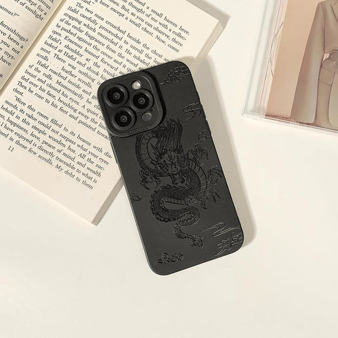 Compatible for iPhone 14 Pro Max Case Cute Cool Dragon Black Design for Girls Women Soft TPU Shockproof Protective Girly for iPhone 14 Pro Max-Dra...
