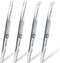 4 Pieces Precision Soldering Tweezer ESD Industrial Electronic Tweezers Tool Set Include Fine Point Tip Straight Tweezer and Locking Curved Tip Pr...