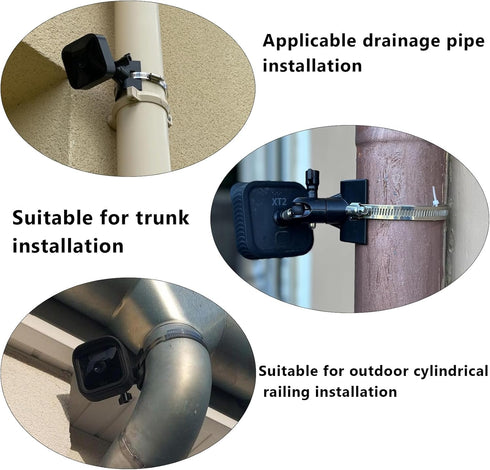 No-Drill Outdoor Security Camera Pole Mount, Universally Compatible with Eufy, Arlo, Simplisafe, and More...