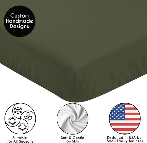 Sweet Jojo Designs Solid Dark Green Baby or Toddler Fitted Crib Sheet for Woodland Camo Collection...
