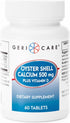 GeriCare Oyster Shell Calcium 500mg + Vitamin D, Bone Health, Nutritional Supplement Tablets, 60 Count (Pack of 1...