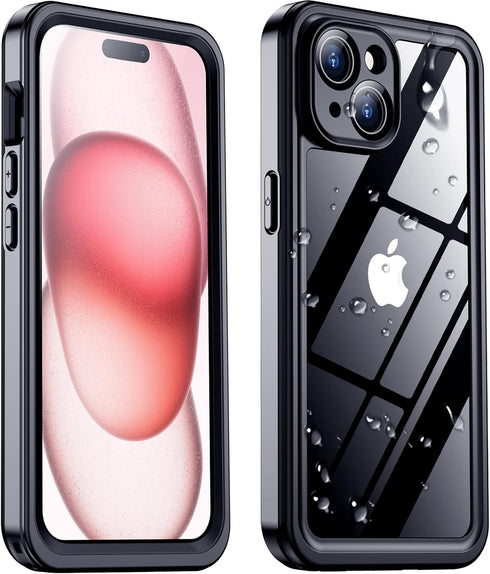 SPIDERCASE for iPhone 15 Case Waterproof,Built-in Screen & Camera Lens Protector, IP68 Underwater, 14FT Military Shockproof, Full Body Protection ...