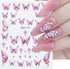 Butterfly Nail Art Stickers Decals Butterfly Nail Decals 3D Self Adhesive Nail Stickers Aurora Spring Red Pink Blue Designs Nail Art Supplies for ...