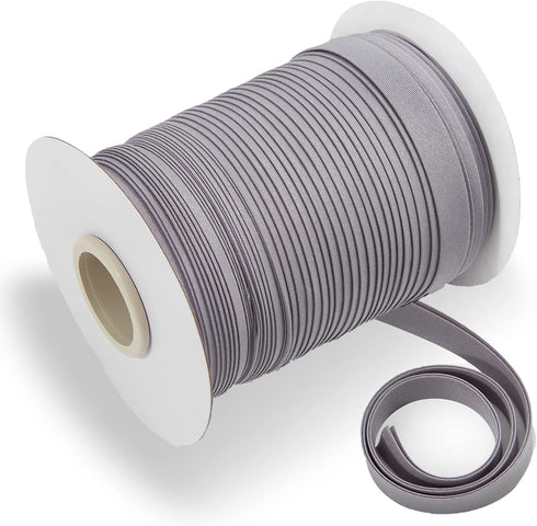 Tewadoo Bias Tape Double Fold 1/2 Inch - Gray 55 Yards Polyester Binding Tape for Sewing, Quilt Binding, Hemming, Seaming and Fabric Piping...