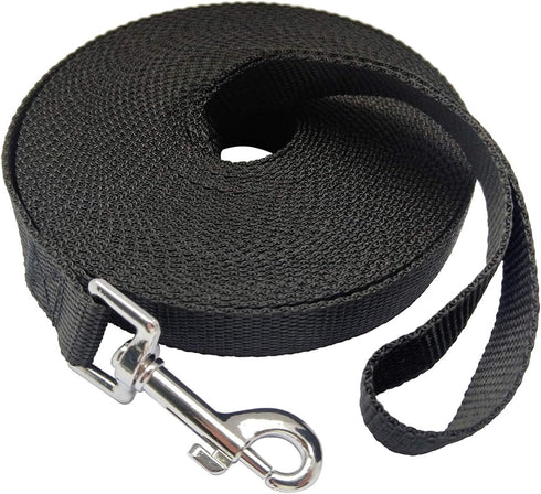 Nylon Training Dog Leash for Small Medium Large Dogs, 15ft 20ft 30ft 50ft Long Leash Dog/Puppy Lead for Obedience Recall Training, Camping (1" x 3...