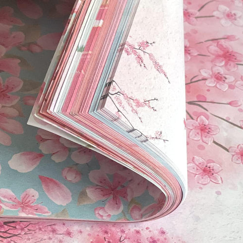 Origami 6x6 Paper Kit 50 Sheets 12 Vivid Colors Double Sided Printed Traditional Patterns Square for Arts Crafts Projects, Japanese Sakuras Flower...