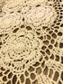 Beige Handmade Crochet Doilies Cotton Table Runner Lace Doilies Doily Oval Dresser Scarves for bedrooms,16 by 35 Inches....