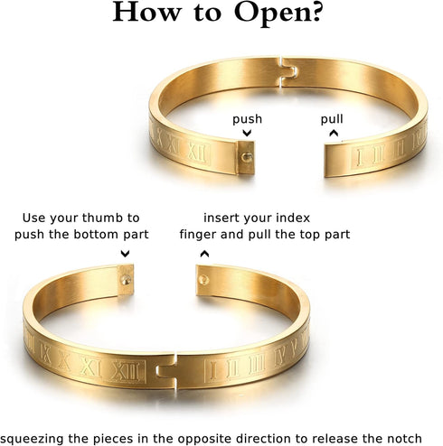 YADOCA 3Pcs Stainless Steel Bracelets for Men Roman Numeral Bangle Bracelet Adjustable Cuff Bracelet Twisted Cable Bracelet Mens Luxury Bracelets ...