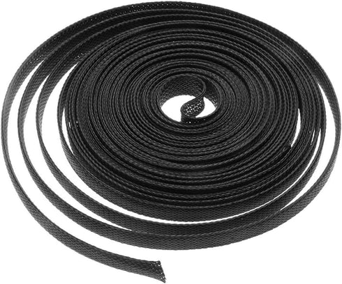 DGZZI Braided Wire Sleeve 16.4ft 1/4 Inch Flame-Retardant Black Expandable Braided Cable Sleeving for Automotive Wire Audio Video and Other Home D...