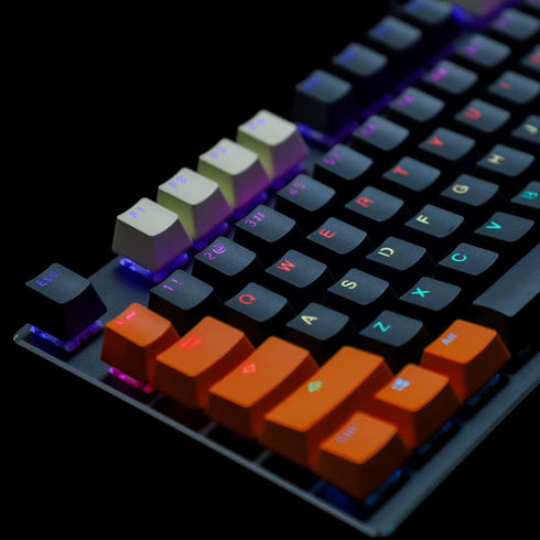 Carbon Miami PBT Double Shot Shine Through ANSI Backlit Keycaps for MX Mechanical Keyboard Melody 96 KBD75 68 61 87 104 Keychron(Only Keycap) (Rev...