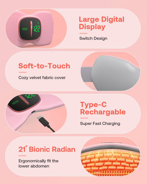 Heating Pads for Period Cramps, FSA HSA Eligible, Portable Cordless Menstrual Heating Pad, Period Pain Relief Heated Pad, Back or Belly Heating Pa...