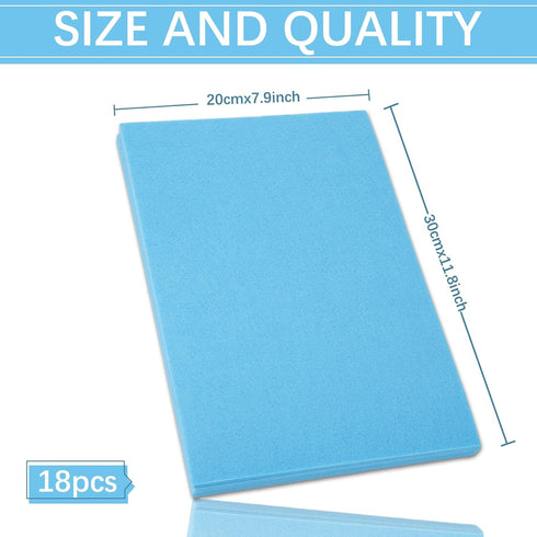 Whaline 18 Pcs Baby Blue Felt Fabric Sheets Blue Soft Thick Craft Felt Pack Gift Wrapping Felt Cloth for DIY Art Craft Sewing Patchwork Projects, ...