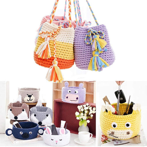 T-Shirt Yarn Knitting Yarn Fabric Crochet Cloth for Summer Hand DIY Bag Blanket Cushion Crocheting Projects 100g (#21 Blue)......